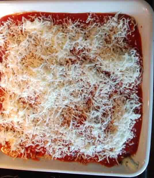 Pre-bake vegetarian spinach lasagna
