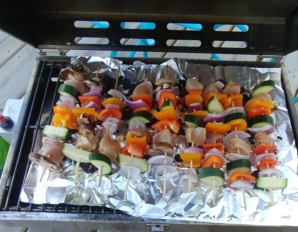Grilled Veggie and Teriyaki Chicken Kebabs