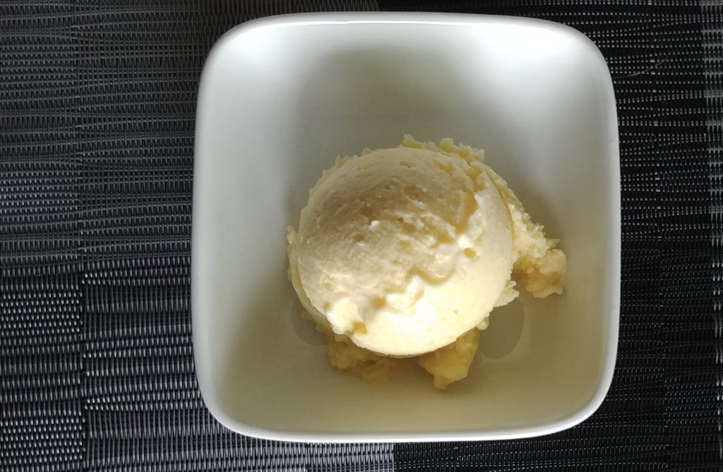 one scoop of pineapple gelato