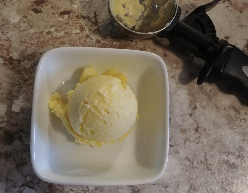 Pineapple gelato scoop