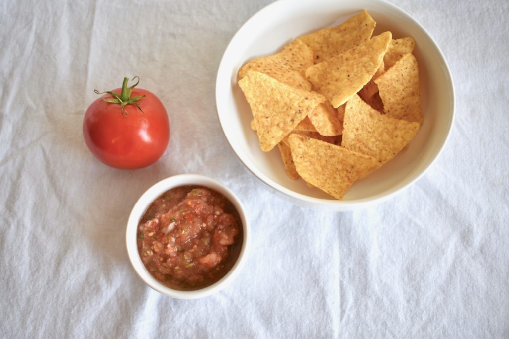 Fresh Tomato Salsa Recipe with Tortilla Chips