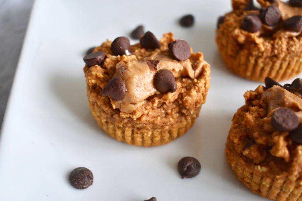 Gluten-free vegan sweet potato muffins with peanut butter