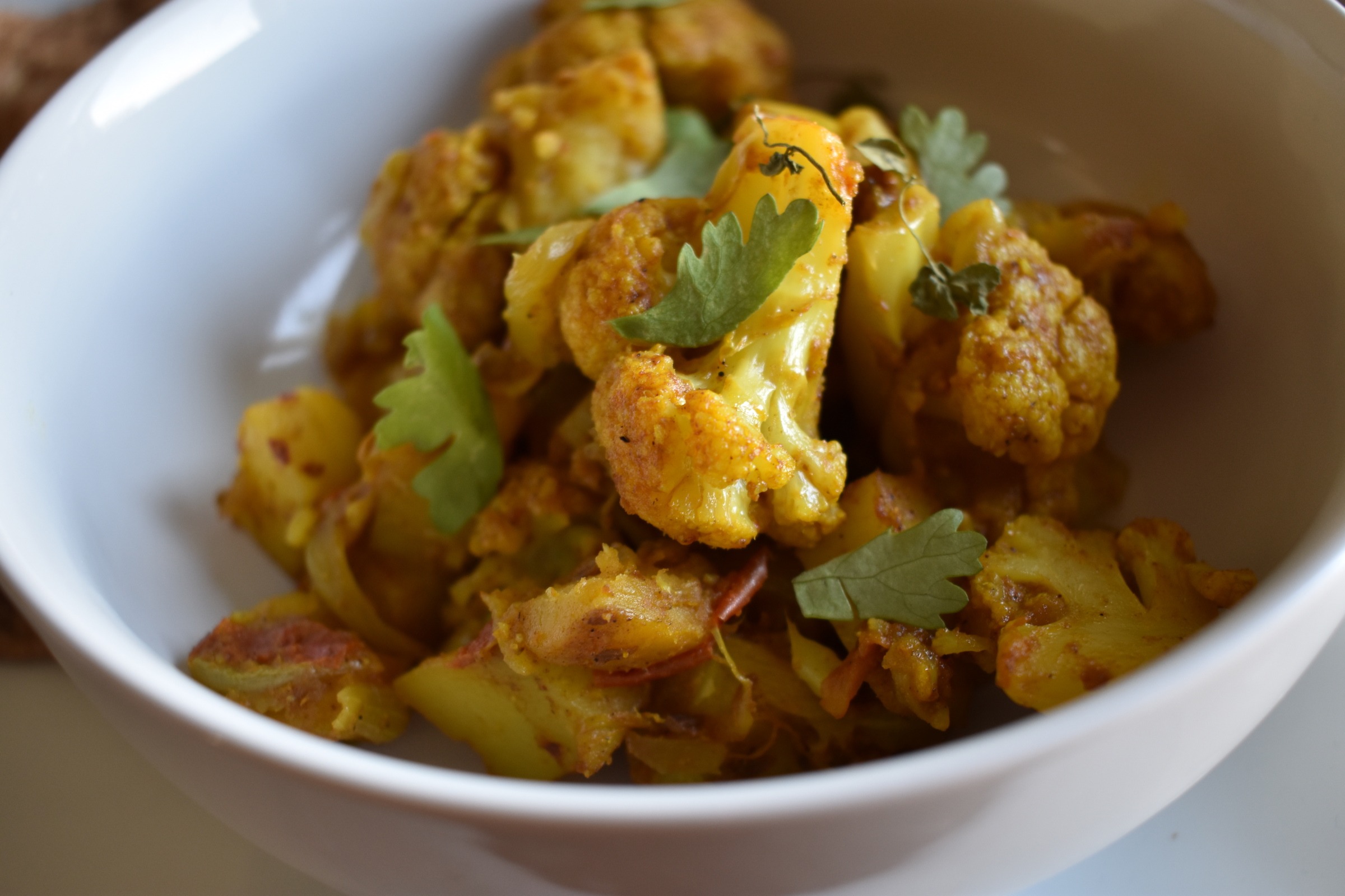 Kadai Aloo Gobi ~ Purple Potatoes & Cauliflower Curry by Curry In Kadai ~  An Indian Cooking Blog