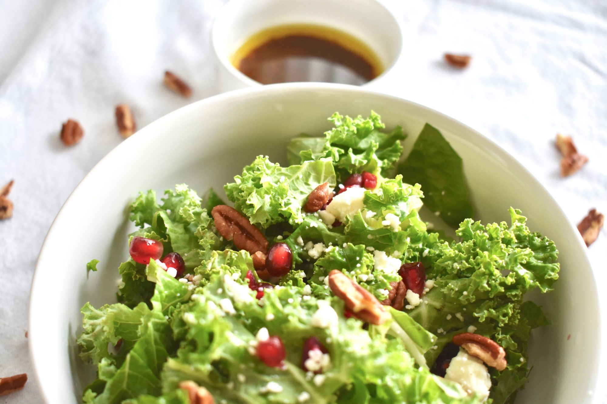 Pomegranate Holiday Salad with Homemade Balsamic Vinaigrette.