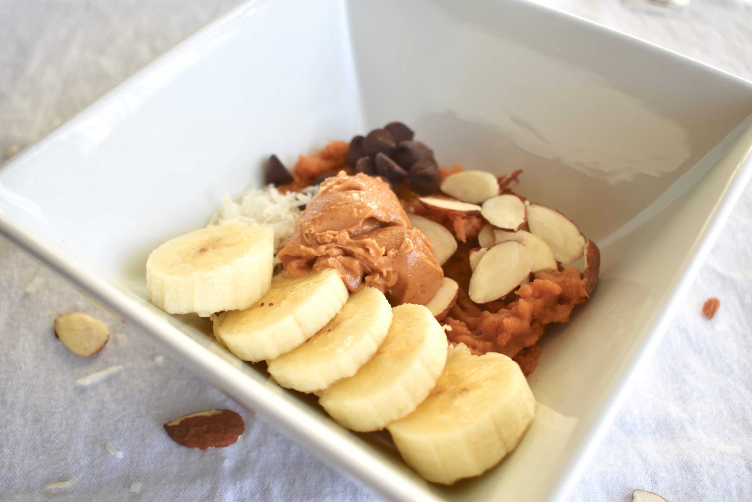 Vegan Breakfast Mashed Sweet Potato Bowl - Cass Clay Cooking